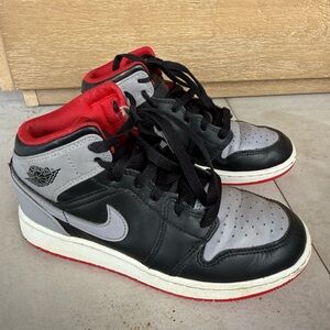Nike Kids Black, Gray, and Red Sneakers